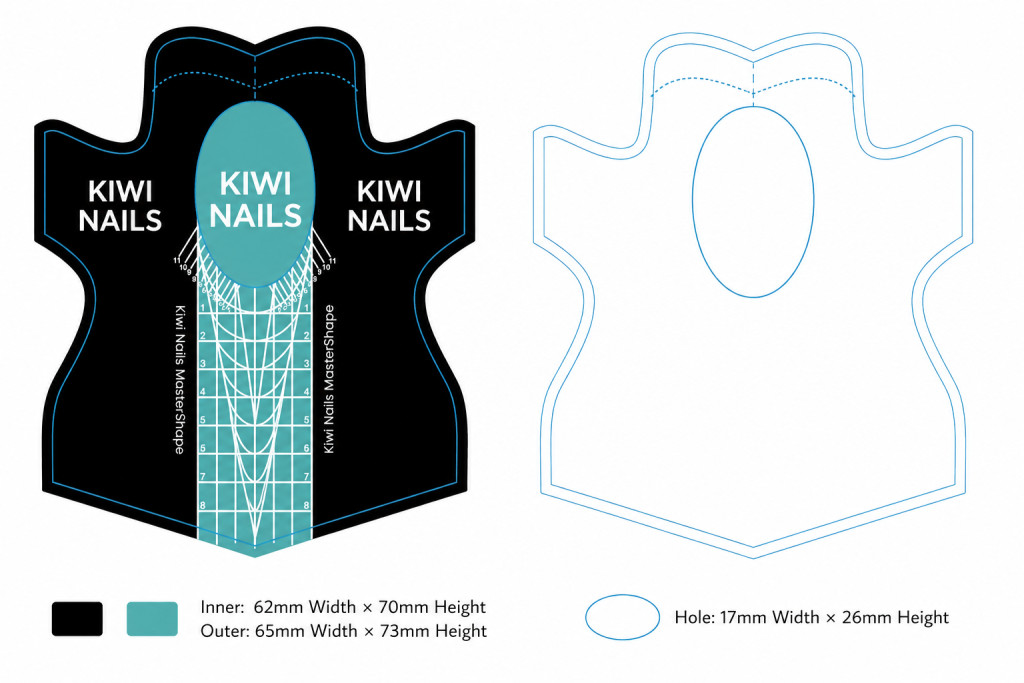 Șablon profesional de construcție Mastershape 50 buc - Kiwi Nails - imagine 2