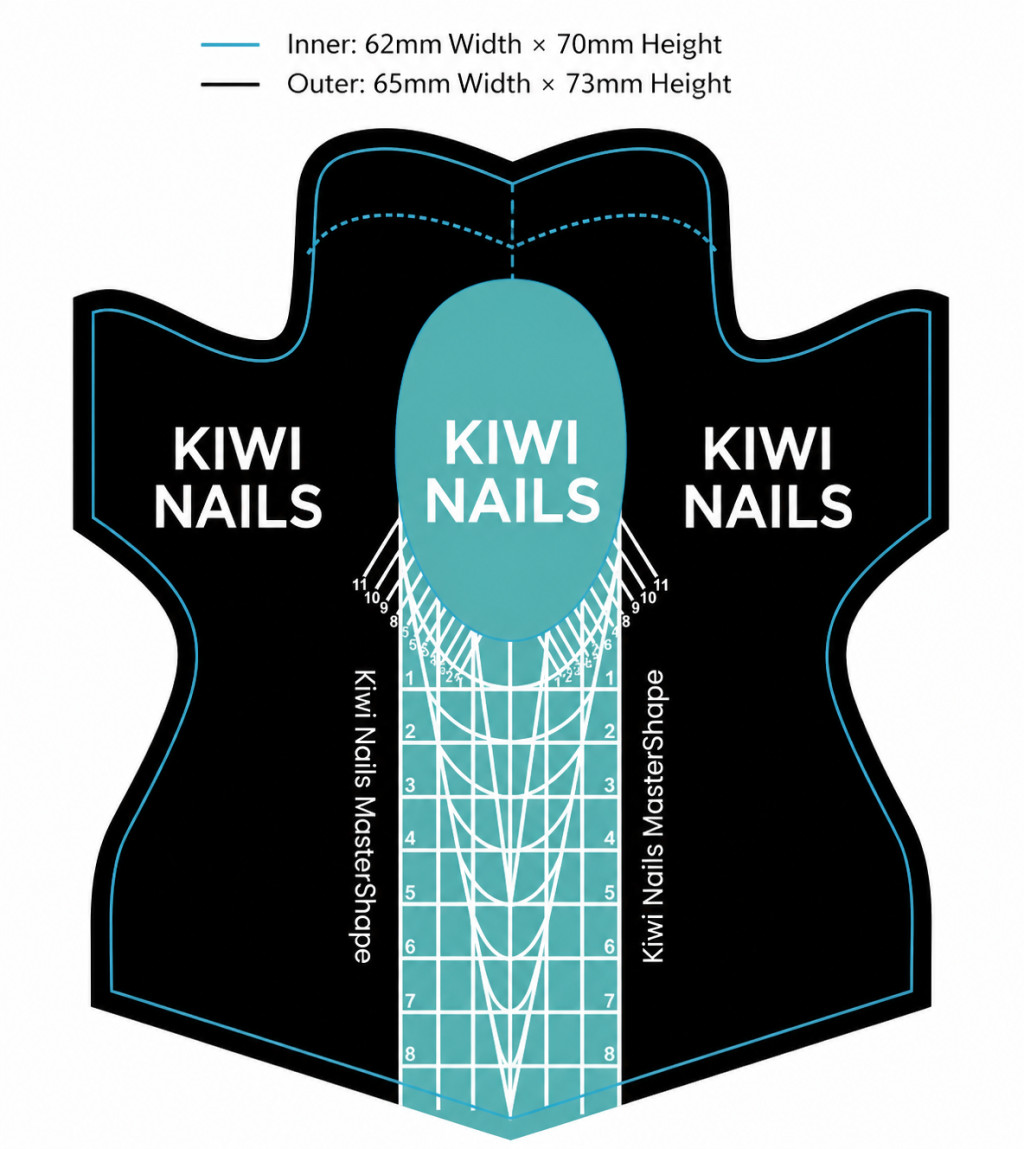 Șablon profesional de construcție Mastershape 50 buc - Kiwi Nails